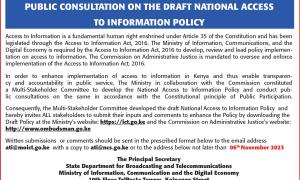 PUBLIC CONSULTATION ON THE DRAFT NATIONAL ACCESS TO INFORMATION POLICY